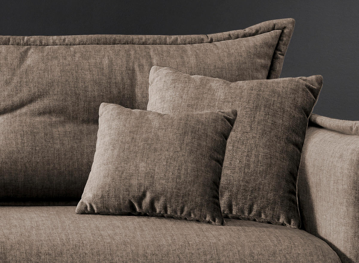 ECKSOFA in Velours Braun  - Türkis/Schwarz, Modern, Textil/Metall (180/255cm) - Livetastic