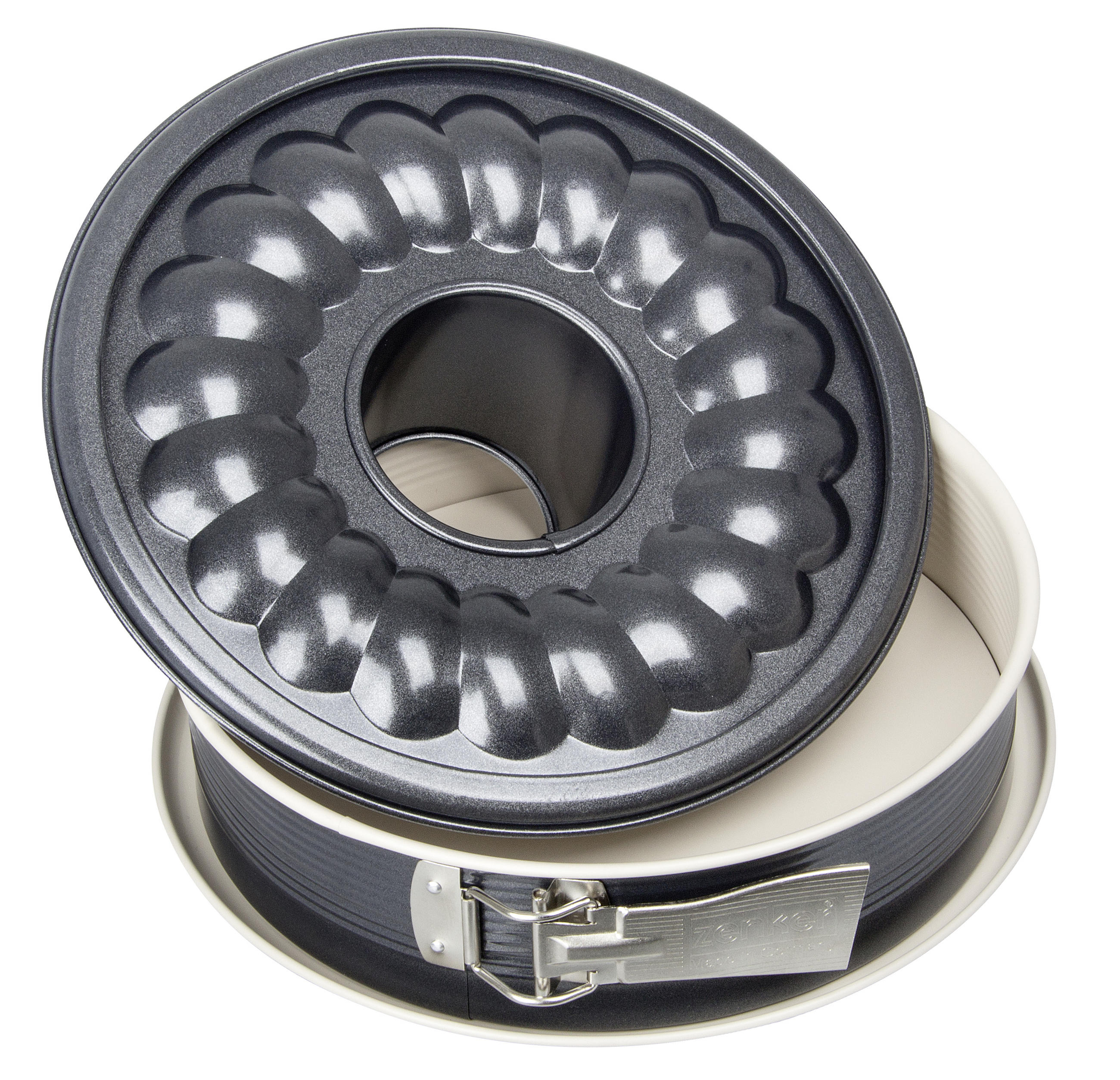 Thumbnail - Zenker Springform Creme Noir, Anthrazit, Creme, Metall, rund, 7 cm, antihaftbeschichtet, Backen, Backformen, Springforme...