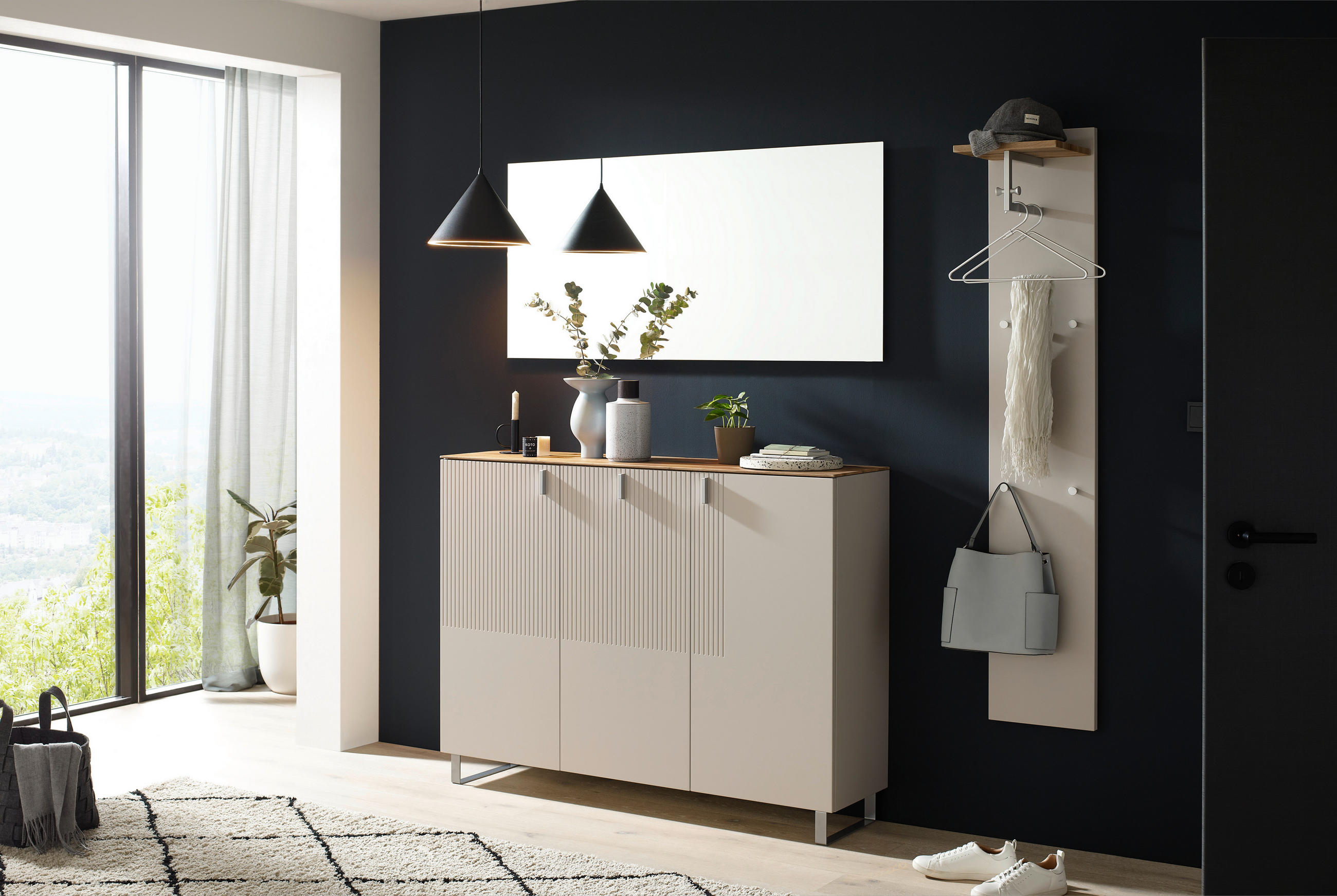 GARDEROBE 3-teilig  in 190/192/36 cm  - Sandfarben/Eichefarben, Design, Holz/Holzwerkstoff (190/192/36cm) - Dieter Knoll