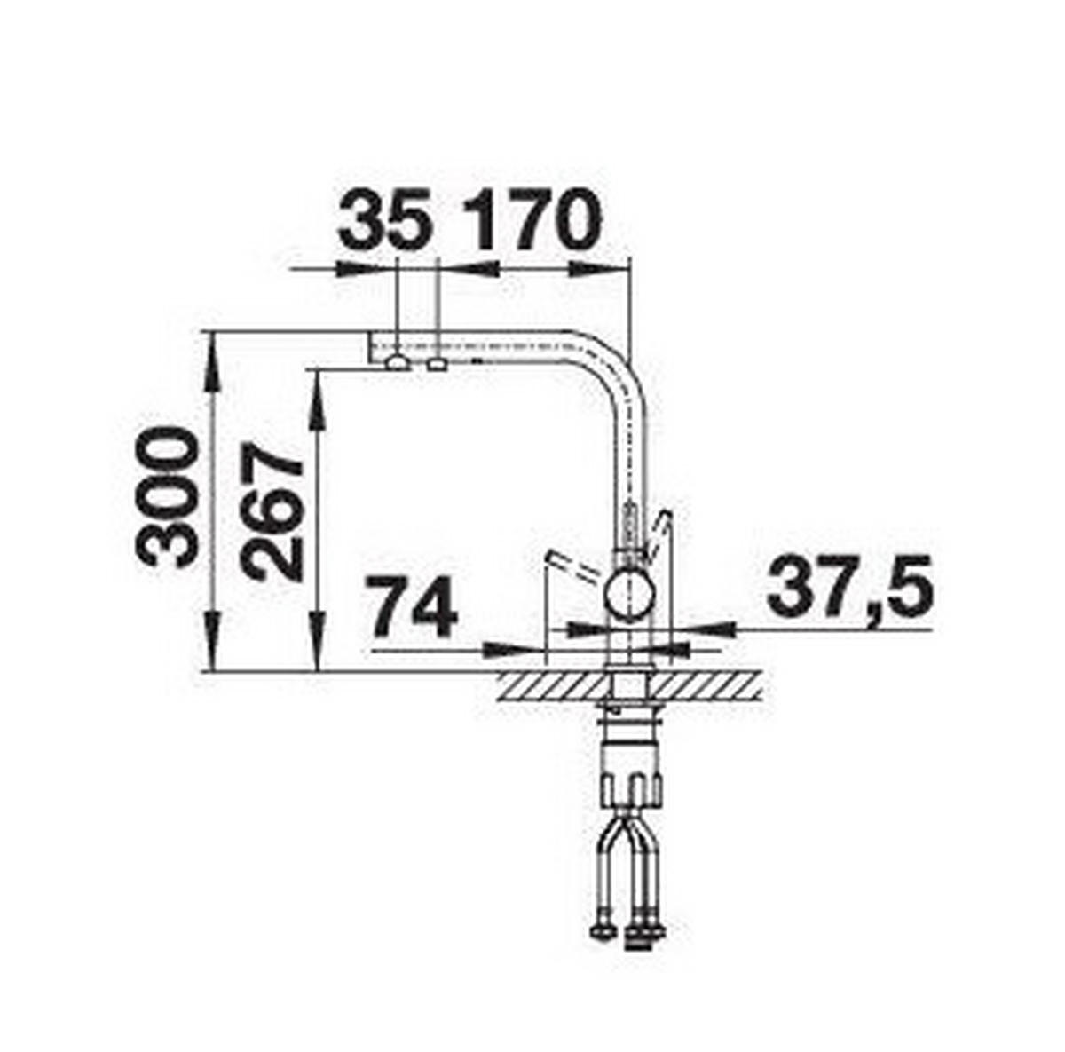 KÜCHENARMATUR 523129  - Edelstahlfarben, Basics, Metall (16/30/25,3cm) - Blanco
