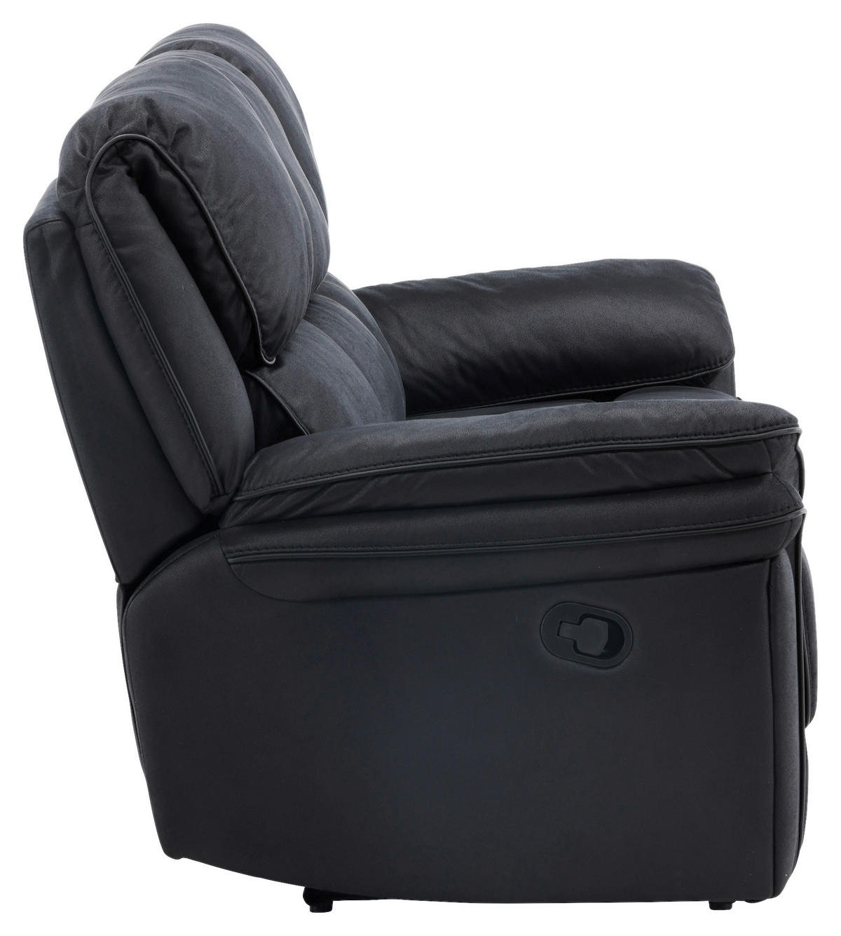 3-SITZER-SOFA in Lederlook (vegan) Schwarz  - Schwarz, Design, Kunststoff/Textil (228/103/99cm) - Livetastic