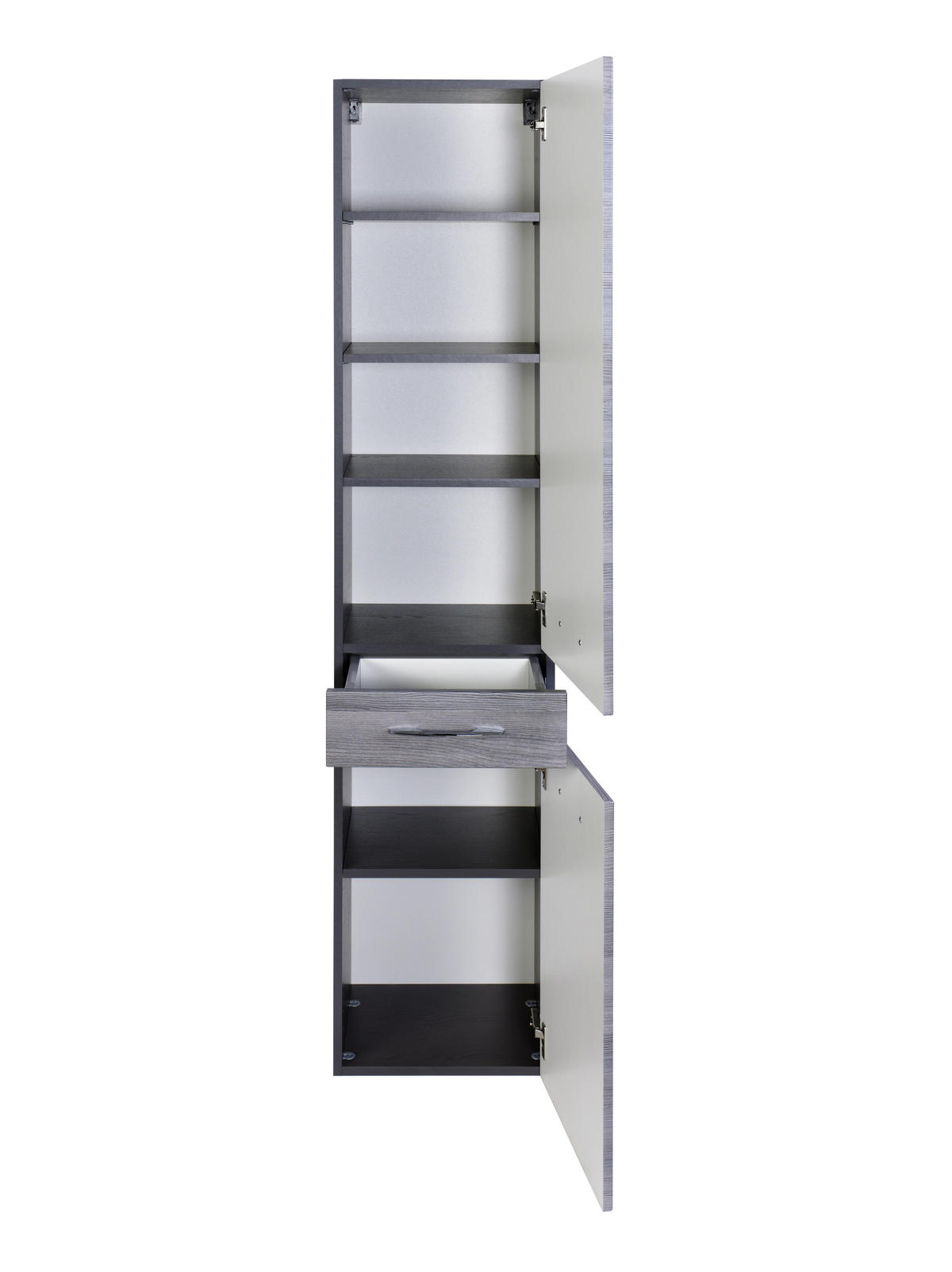 HOCHSCHRANK 40/180/35 cm  - Chromfarben/Anthrazit, KONVENTIONELL, Holzwerkstoff/Metall (40/180/35cm) - Carryhome