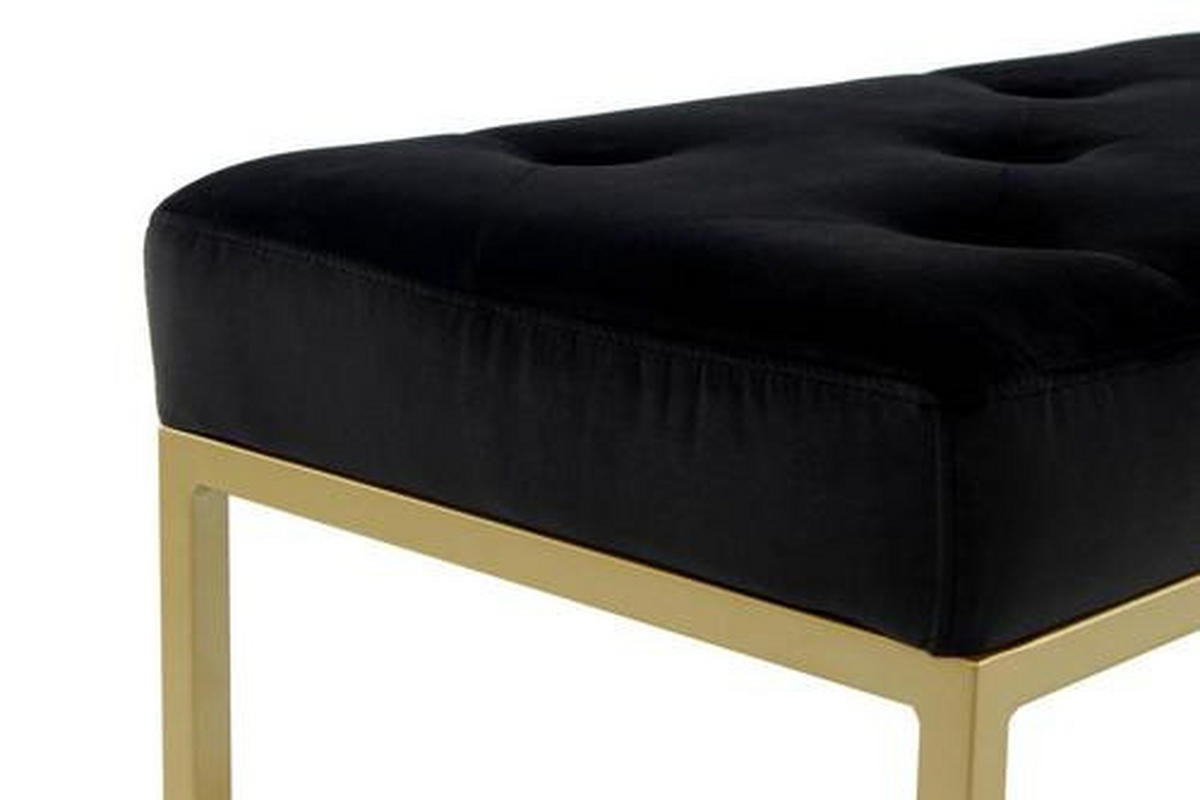 TABURETOVÁ LAVICE, kov, plast, textil, kompozitní dřevo, 90/40/40 cm - černá/barvy zlata, Basics, kov/kompozitní dřevo (90/40/40cm)