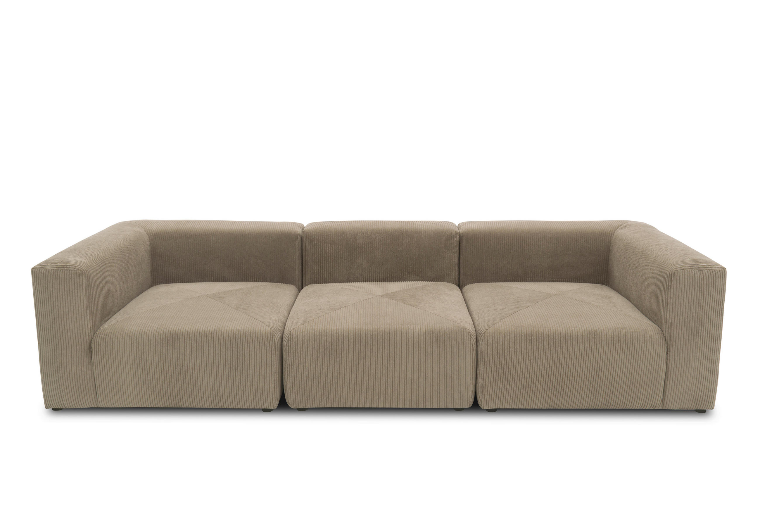 3-SITZER-SOFA in Cord, Mikrofaser Schlammfarben  - Schlammfarben/Schwarz, Design, Kunststoff/Textil (301/69/108cm) - MID.YOU