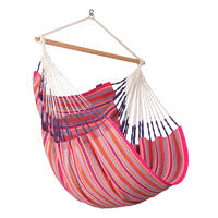 HÄNGESESSEL comfort org.cotton 110/160/180 cm  - Pink/Lila, KONVENTIONELL, Holz/Textil (110/160/180cm) - La Siesta