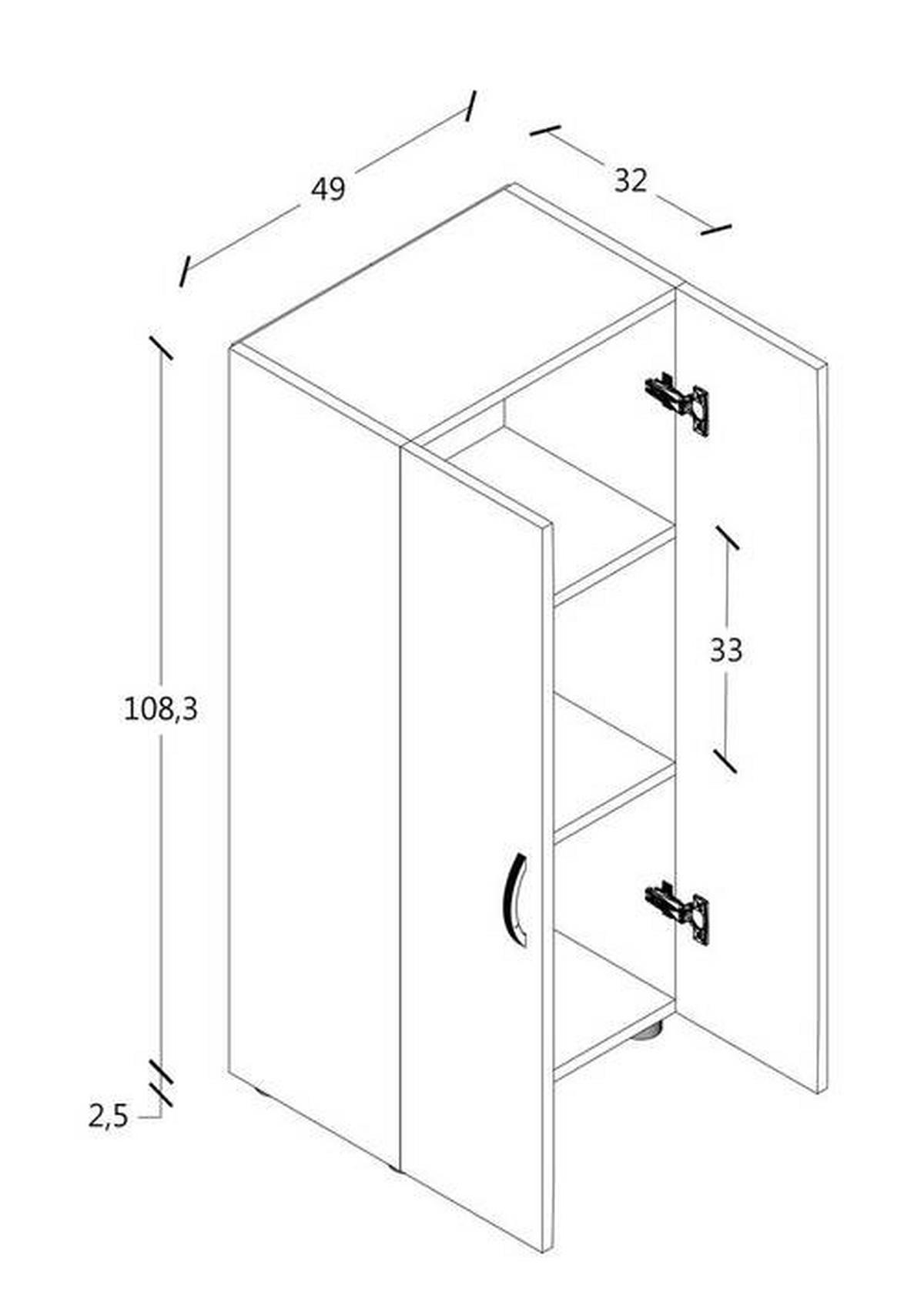 AKTENSCHRANK 49/108/34 cm  - Honigeiche, Modern, Holzwerkstoff (49/108/34cm) - MID.YOU