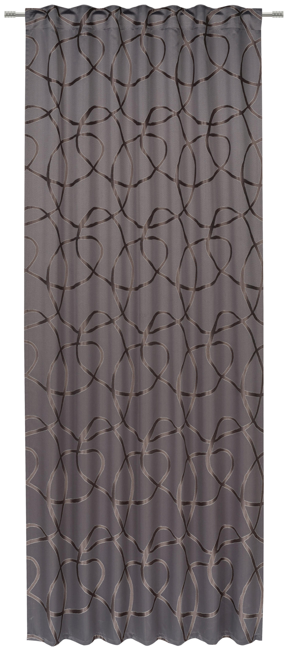 HOTOVÝ ZÁVĚS, neprůsvitné, 140/260 cm - šedohnědá, Design, textil (140/260cm) - Dieter Knoll