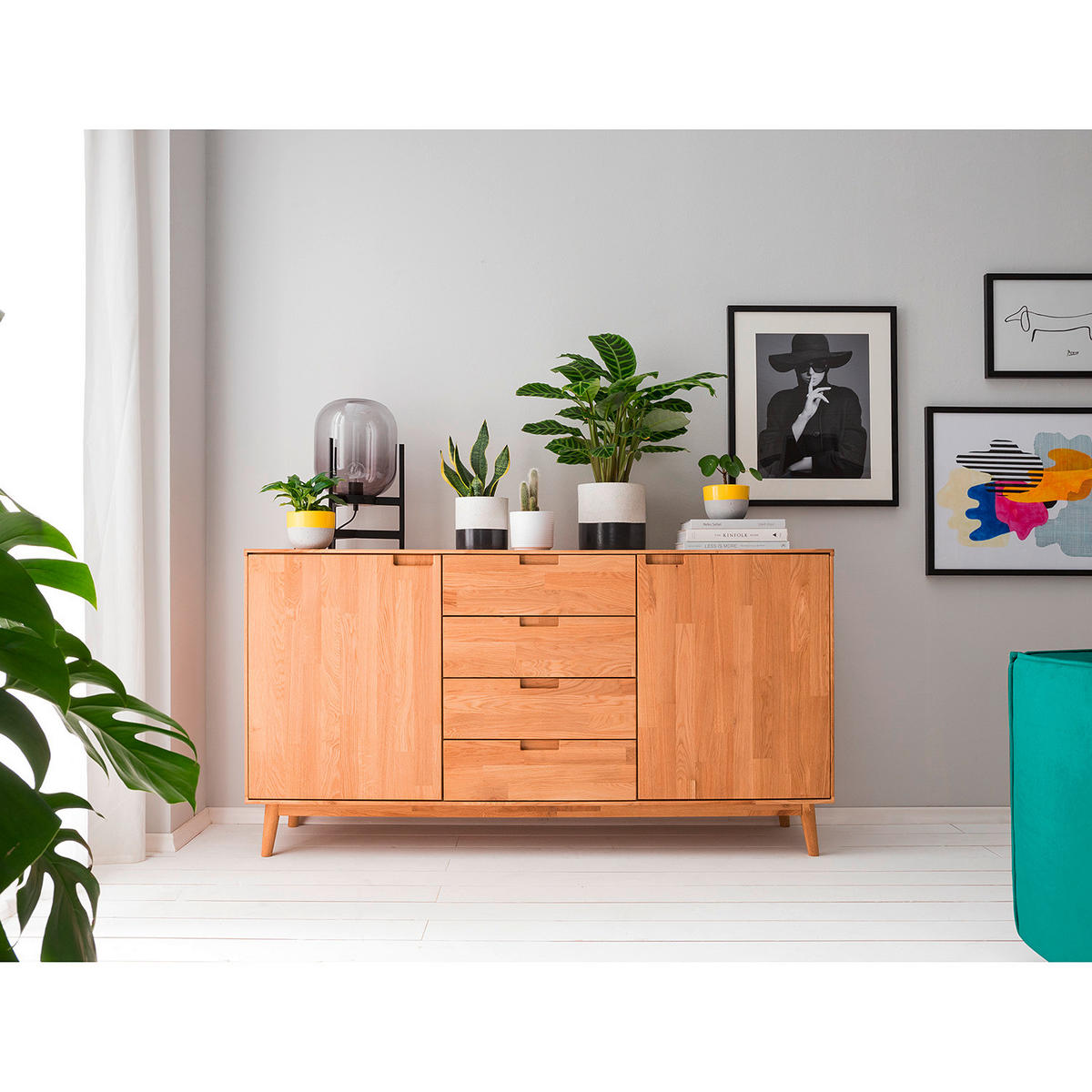 SIDEBOARD Wildeiche  160/89,1/40 cm  - Wildeiche, Natur, Holz (160/89,1/40cm) - home24