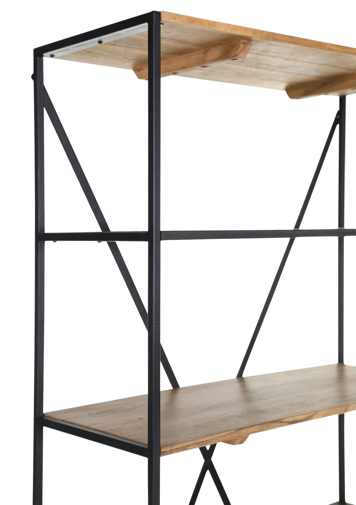 REGAL 95/180/35 cm naravne barve, črna  - črna/naravne barve, Moderno, kovina/leseni material (95/180/35cm) - MID.YOU