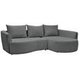 ECKSOFA Dunkelgrau Chenille  - Dunkelgrau/Schwarz, MODERN, Kunststoff/Textil (287/179cm) - Carryhome