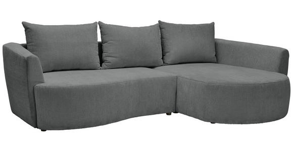 ECKSOFA Dunkelgrau Chenille  - Dunkelgrau/Schwarz, MODERN, Kunststoff/Textil (287/179cm) - Carryhome