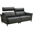 2-SITZER-SOFA  in Echtleder Schwarz   - Schwarz, Design, Leder/Metall (191/98/101cm) - Novel