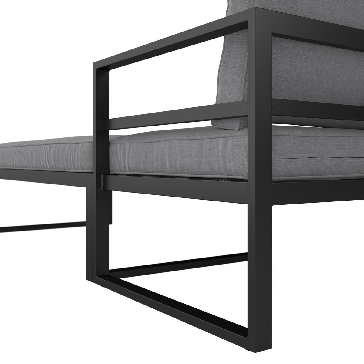 LOUNGE GARNITURA   metal, tekstil  antracit, siva    - siva/antracit, Design, metal/tekstil (188/250cm) - Ambia Garden
