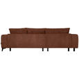 ECKSOFA  in Chenille Rostfarben  222/279 cm  - Rostfarben/Schwarz, KONVENTIONELL, Kunststoff/Textil (222/279cm) - Hom`in