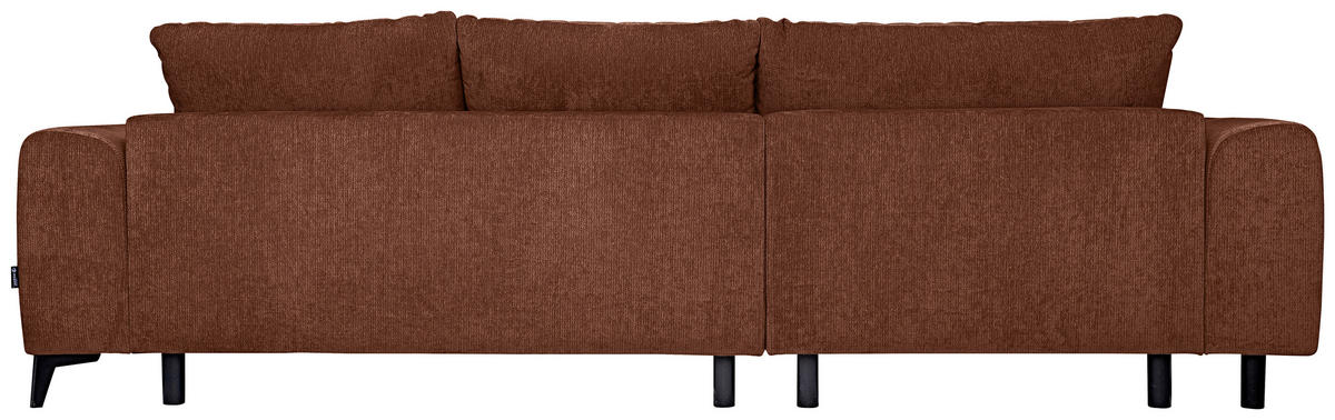 HÖRNSOFFA i chenille rostfärgad  - svart/rostfärgad, Klassisk, textil/plast (222/279cm) - MID.YOU