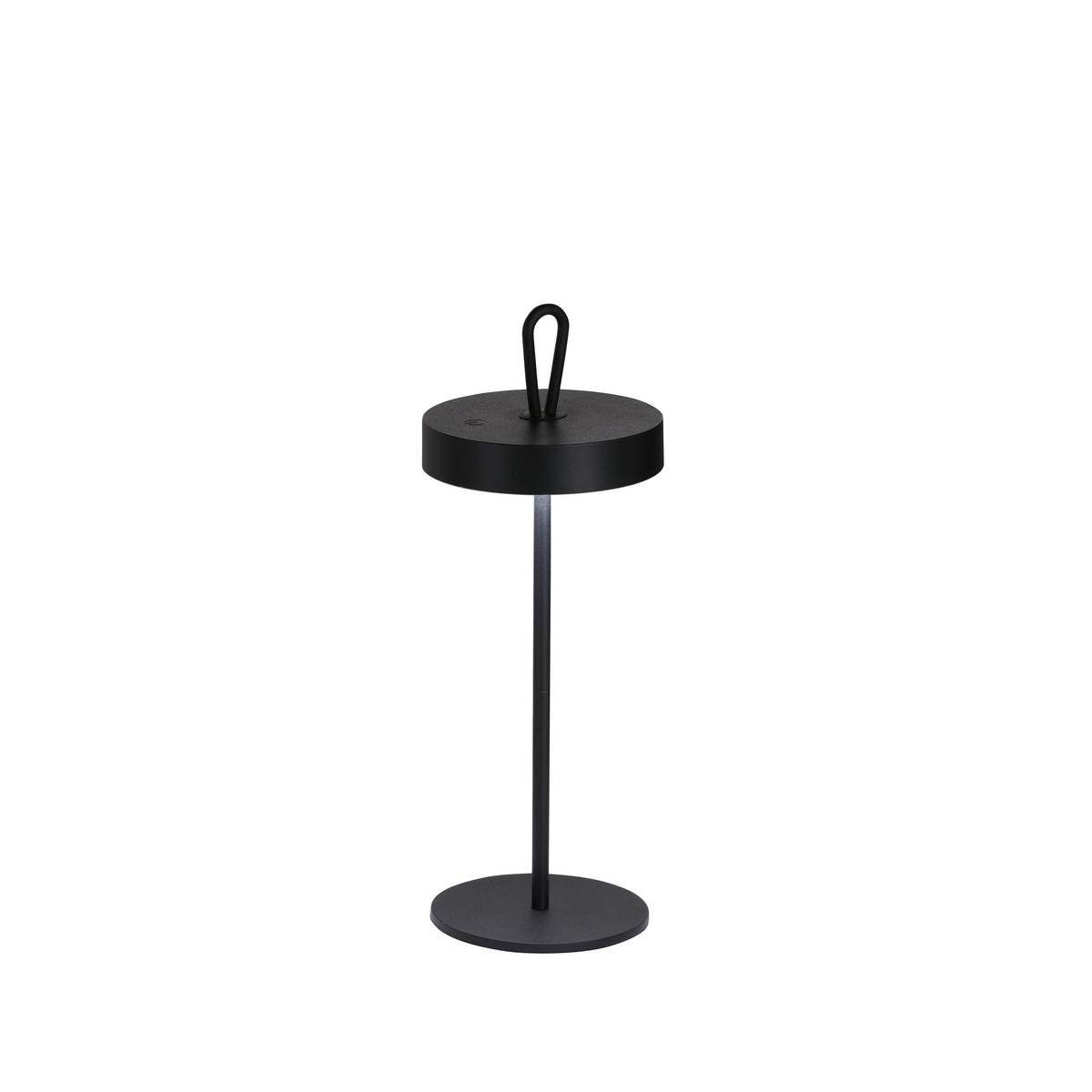 AKKU-TISCHLEUCHTE Dordb 12,8/46,6 cm   - Schwarz, KONVENTIONELL, Metall (12,8/46,6cm)