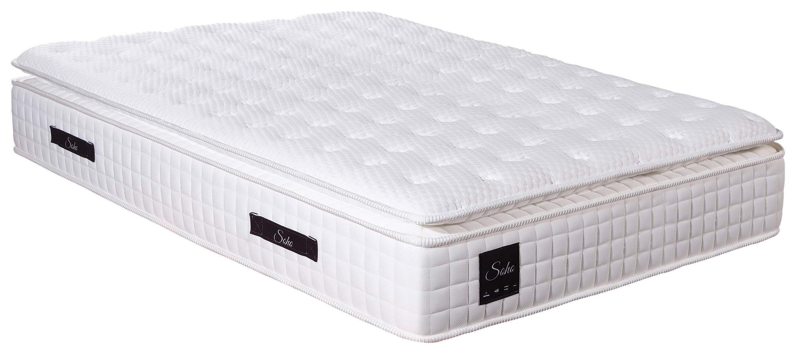 TASCHENFEDERKERNMATRATZE SOHO PILLOW TOP 180/200 cm Höhe ca. 32 cm  - Weiß, Basics, Textil (180/200cm) - Livetastic