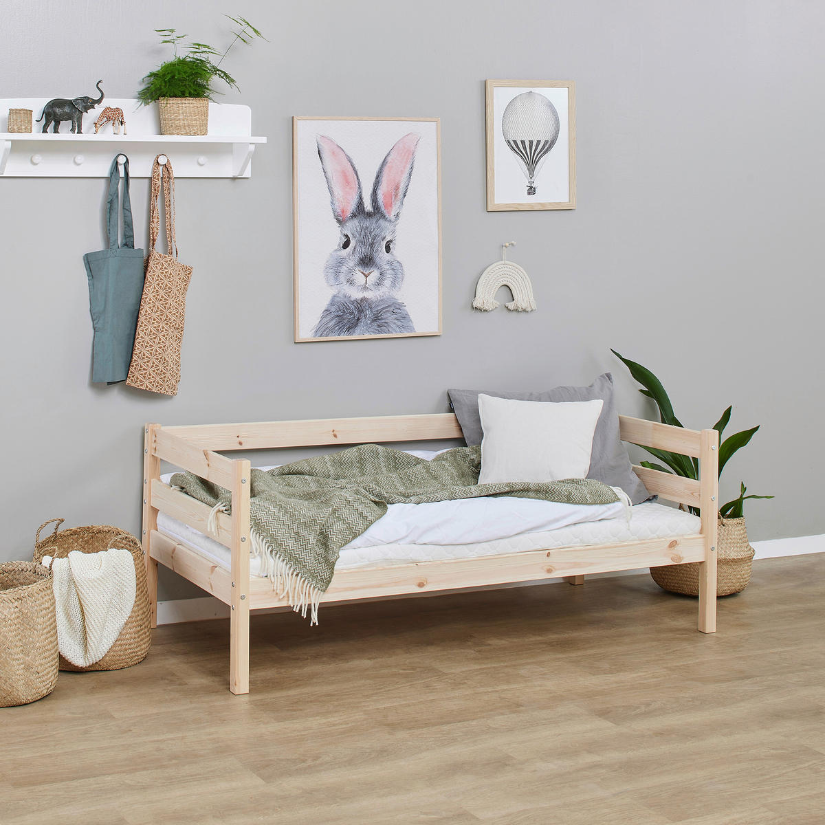 KINDER-/JUNIORBETT 70/160 cm  in Naturfarben  - Naturfarben/Kieferfarben, MODERN, Holz (70/160cm) - MID.YOU