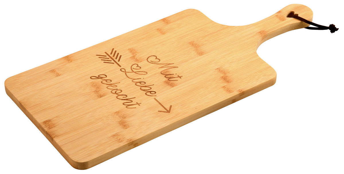 SERVIERBRETT Holz Bambus  - Hellbraun, Basics, Holz (55/25/1,5cm)