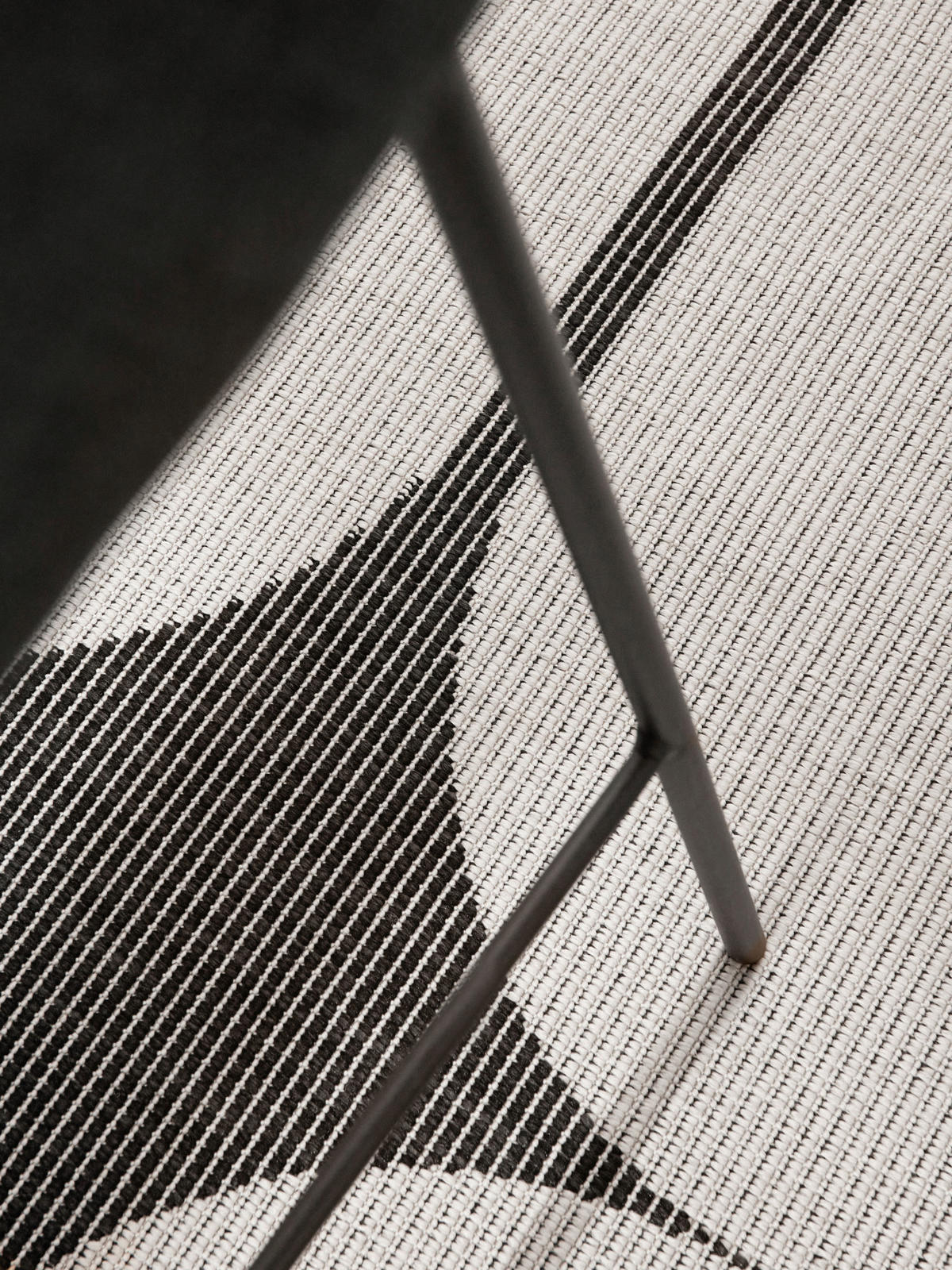 OUTDOORTEPPICH 160 cm Duet Schwarz, Weiß  - Schwarz/Weiß, Design, Kunststoff (160cm)