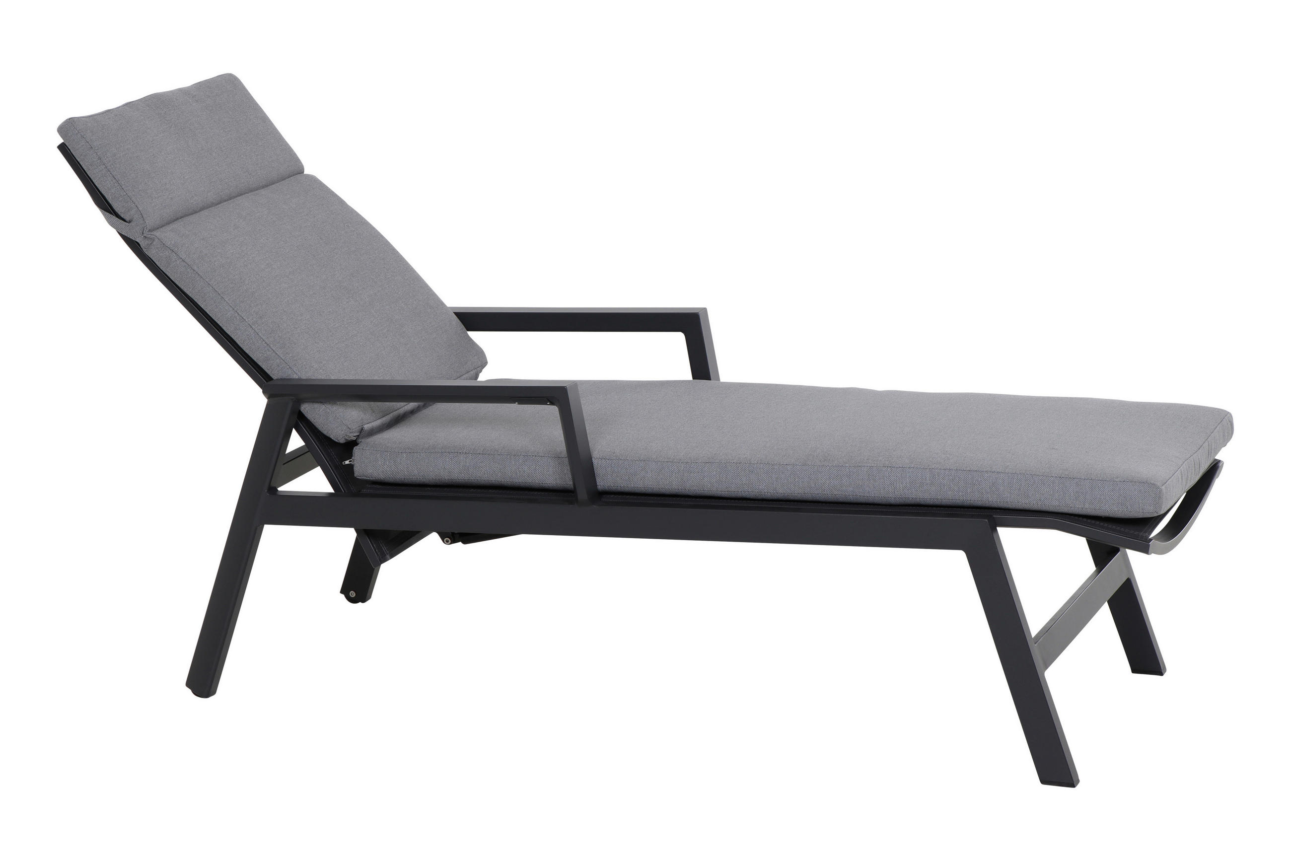 GARTENLIEGE 154/102/70 cm  - Anthrazit, Basics, Kunststoff/Textil (154/102/70cm) - Siena Garden