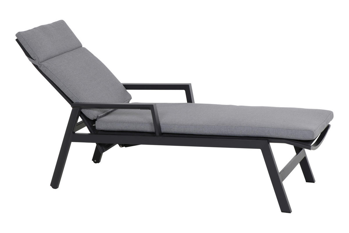 GARTENLIEGE 154/102/70 cm  - Anthrazit, Basics, Kunststoff/Textil (154/102/70cm) - Siena Garden