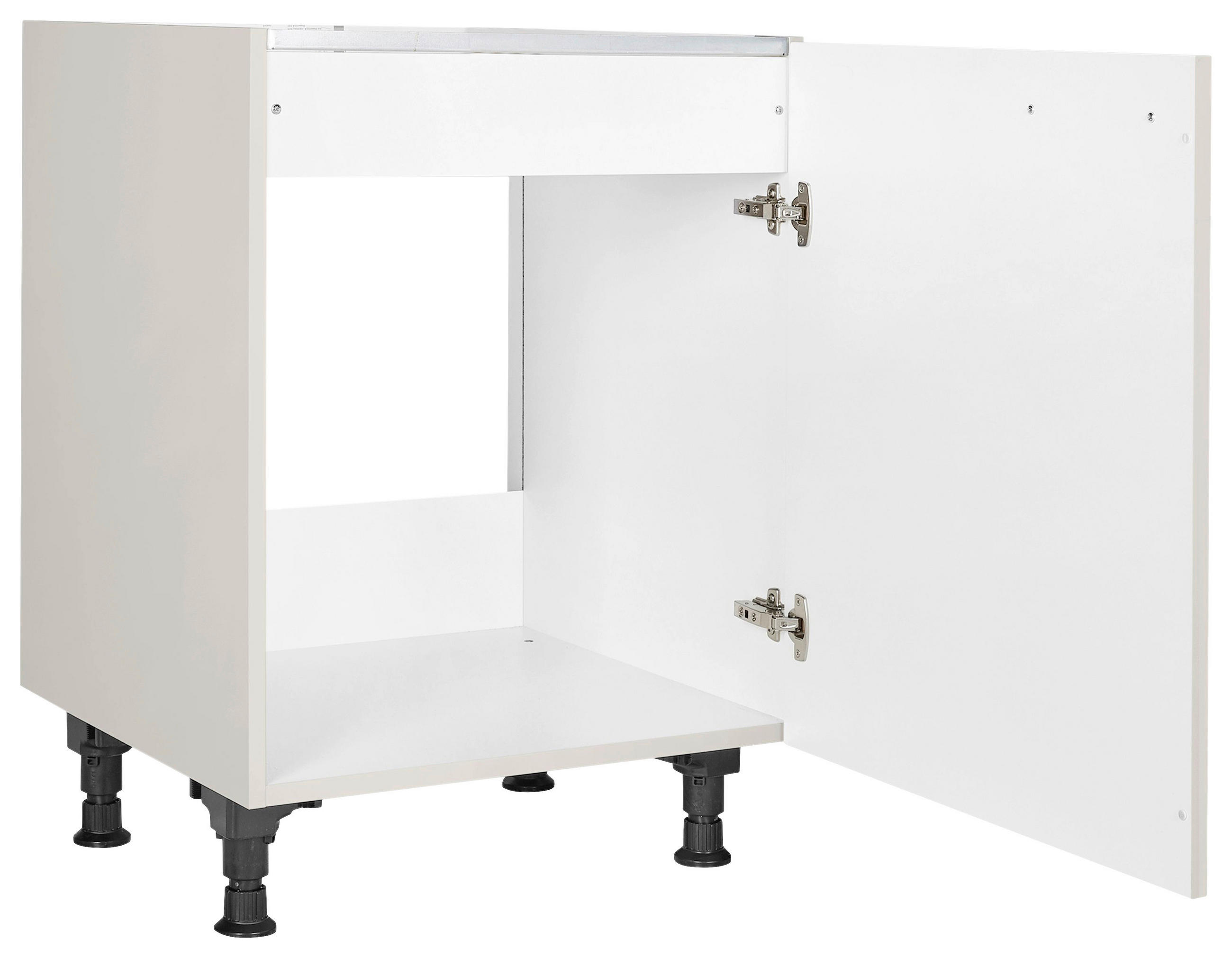 SPÜLENUNTERSCHRANK 60/87/56 cm  in Hellgrau  - Edelstahlfarben/Hellgrau, MODERN, Holzwerkstoff/Metall (60/87/56cm) - Nobilia