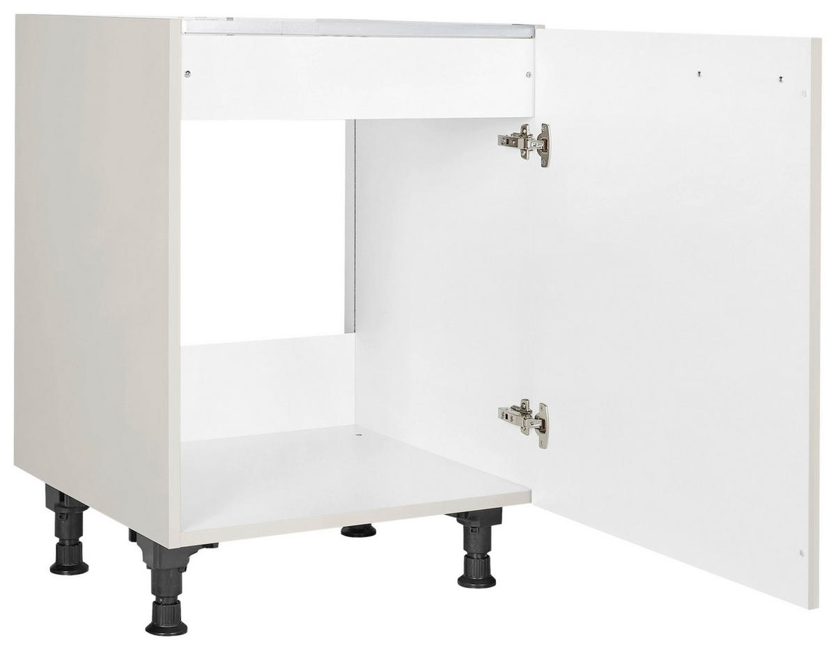 SPÜLENUNTERSCHRANK 60/87/56 cm  in Hellgrau  - Edelstahlfarben/Hellgrau, MODERN, Holzwerkstoff/Metall (60/87/56cm) - Nobilia
