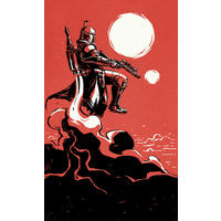 FOTOTAPETE BOBA FETT BOUNTY HUNTER  - Rot, Design, Textil (150/250cm) - Star Wars