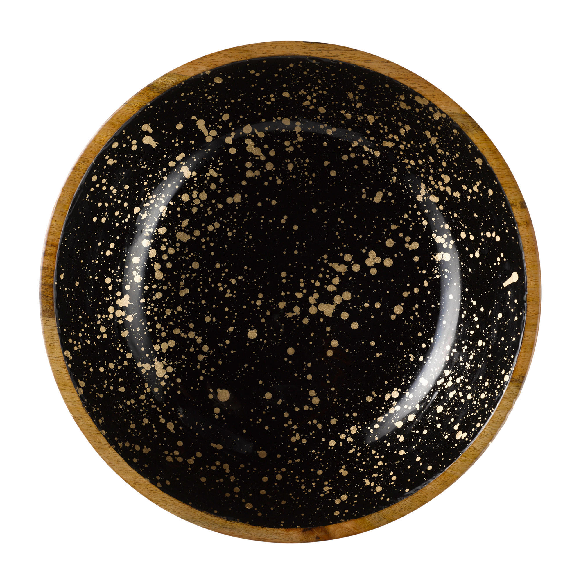 SCHALE MANGO   - Goldfarben/Schwarz, Basics, Holz (37/37/9cm)