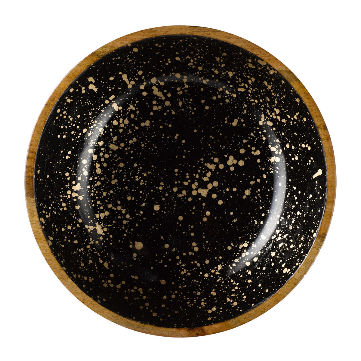 SCHALE MANGO   - Goldfarben/Schwarz, Basics, Holz (30/30/10,5cm)