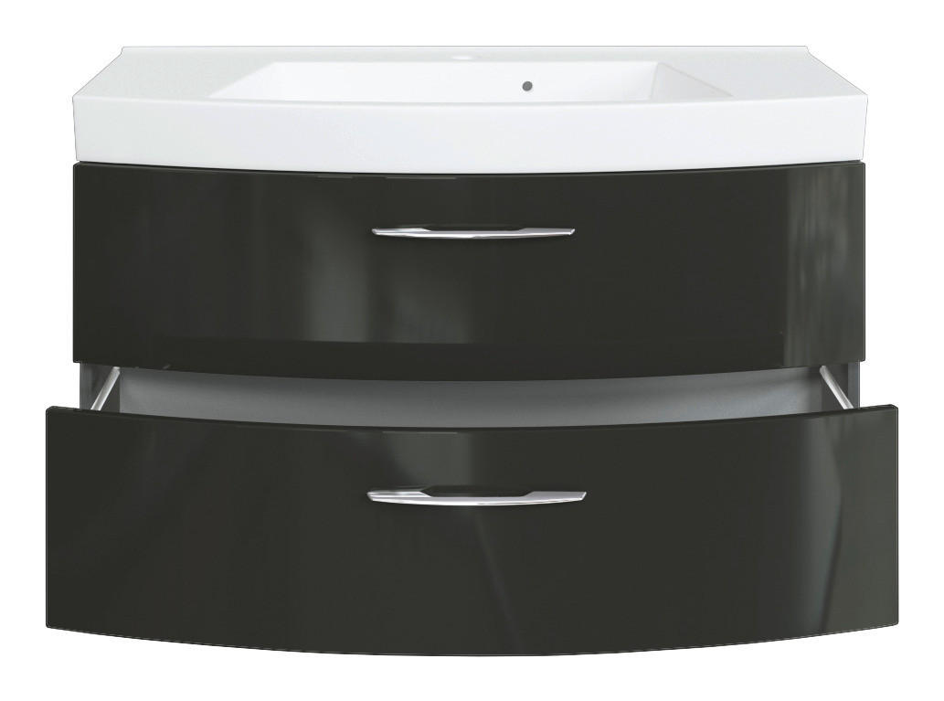 WASCHTISCHKOMBI 100 cm  - Chromfarben/Graphitfarben, KONVENTIONELL, Holzwerkstoff/Stein (100cm) - Xora