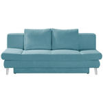 SCHLAFSOFA  in Cord Türkis  - Türkis/Chromfarben, Design, Textil/Metall (200/85/90cm) - Xora