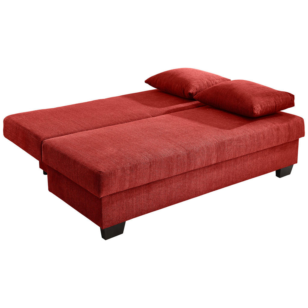 Thumbnail - Xora Schlafsofa Bilbao, Rot, Textil, Buche, massiv, Uni, 3-Sitzer, Füllung: Schaumstoff, 200x88x102 cm, Stoffauswahl, Sc...