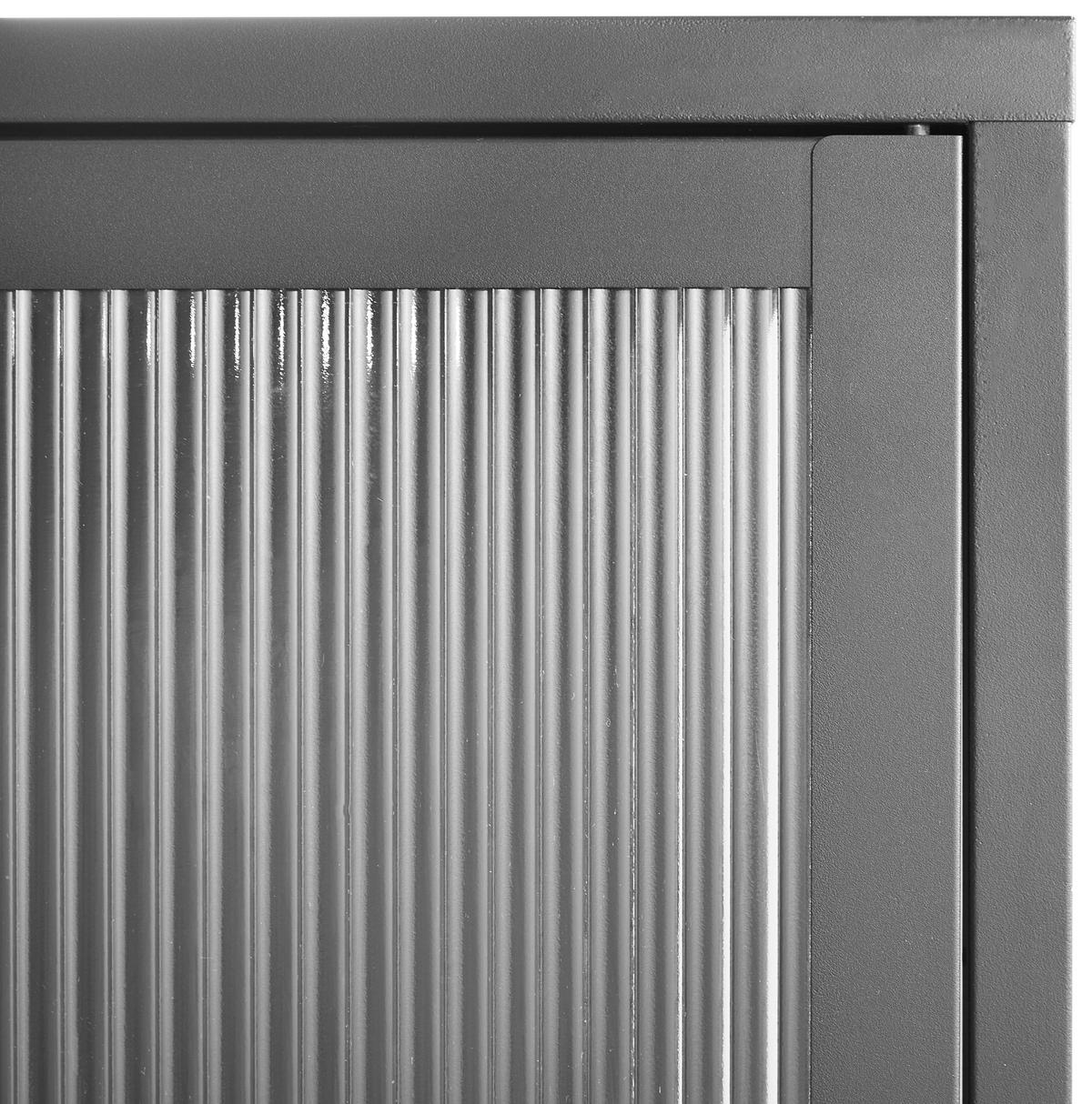 VITRINE in Schwarz  - Schwarz, Trend, Glas/Metall (80/180/35cm) - Xora