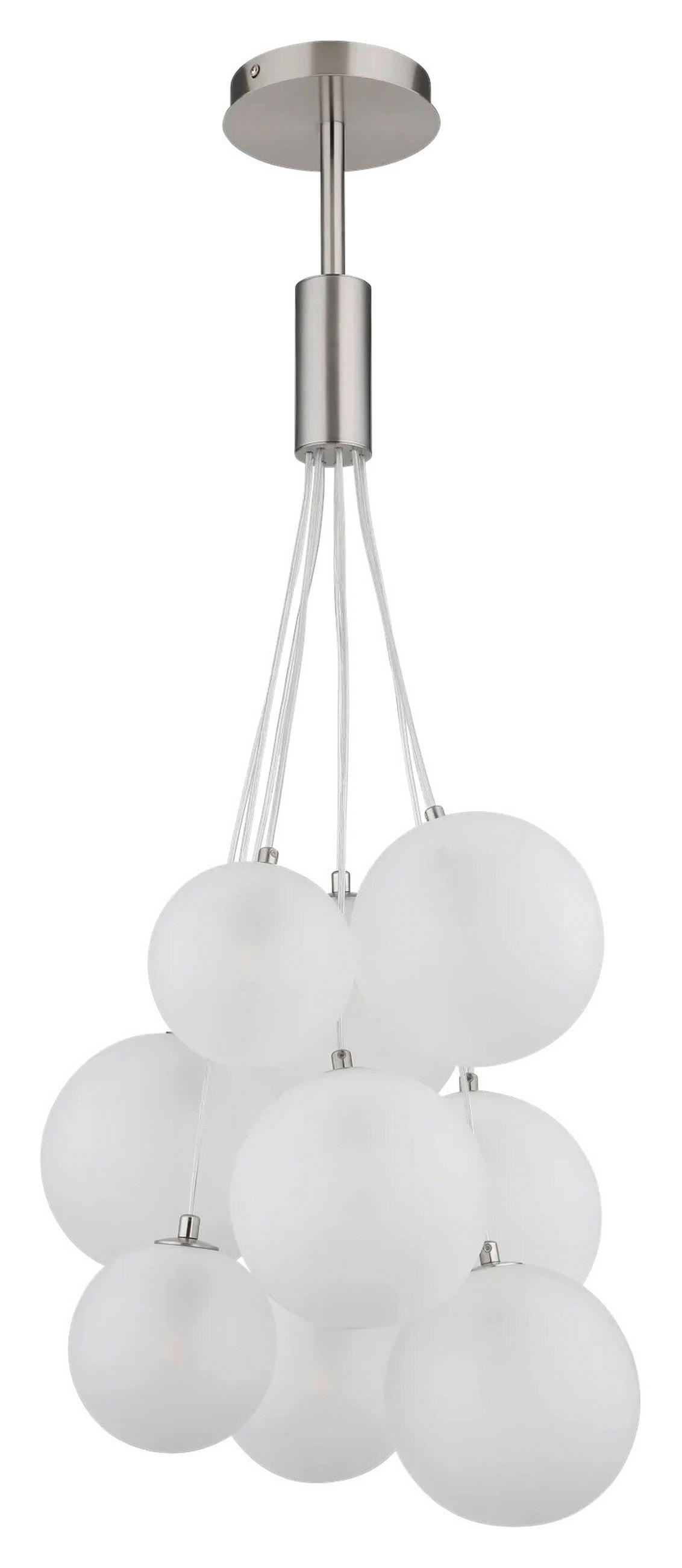 HÄNGELEUCHTE 45/90 cm  - Nickelfarben, Design, Glas/Kunststoff (45/90cm) - Collet's Monde