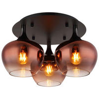 DECKENLEUCHTE 45/25,5 cm   - Schwarz/Kupferfarben, Design, Glas/Metall (45/25,5cm) - Collet's Monde