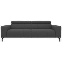 3-SITZER-SOFA Webstoff Grau  - Schwarz/Grau, Design, Textil/Metall (238/79/104cm) - MID.YOU