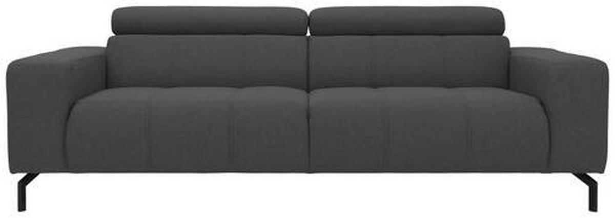 3-SITZER-SOFA Webstoff Grau  - Schwarz/Grau, Design, Textil/Metall (238/79/104cm) - MID.YOU