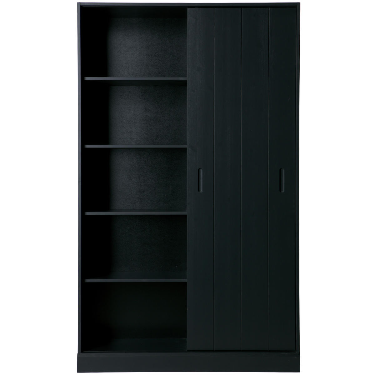 SCHIEBETÜRENSCHRANK 120/200/42 cm 1-türig Schwarz  - Schwarz, Design, Holz (120/200/42cm) - Livetastic