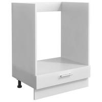 HERDUMBAUSCHRANK 60/82/46 cm  in Weiss  - Weiss/Alufarben, Design, Holzwerkstoff/Metall (60/82/46cm) - MID.YOU