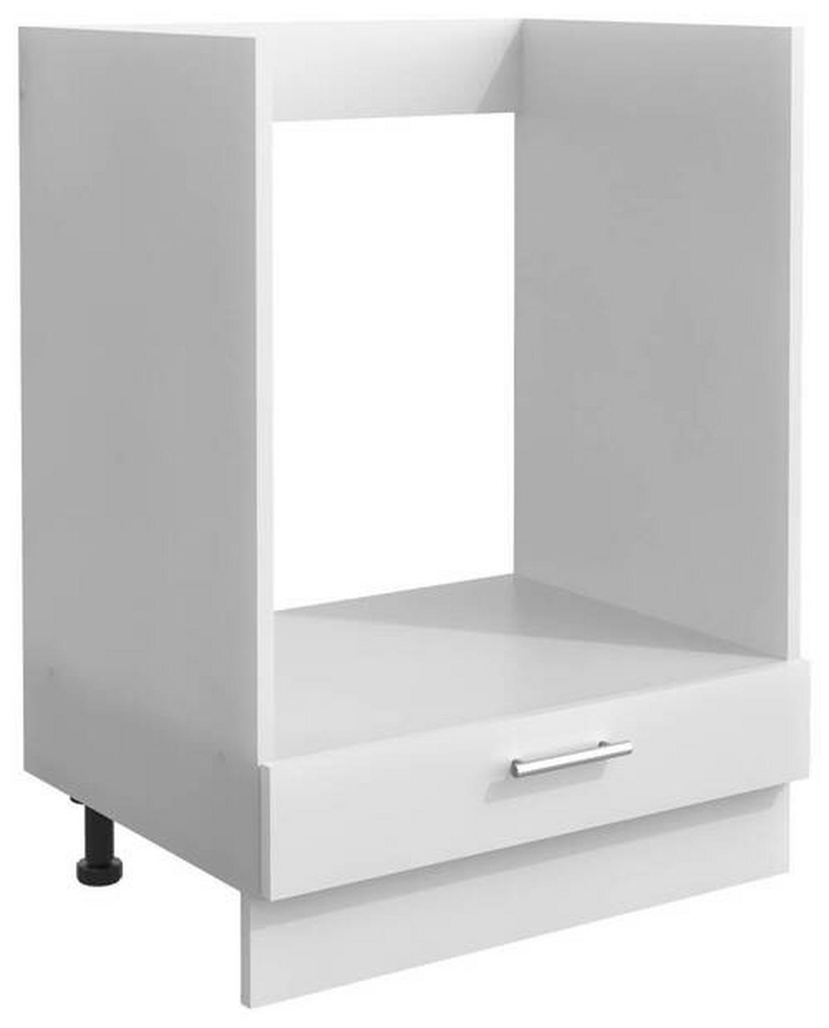 HERDUMBAUSCHRANK 60/82/46 cm  in Weiss  - Weiss/Alufarben, Design, Holzwerkstoff/Metall (60/82/46cm) - MID.YOU