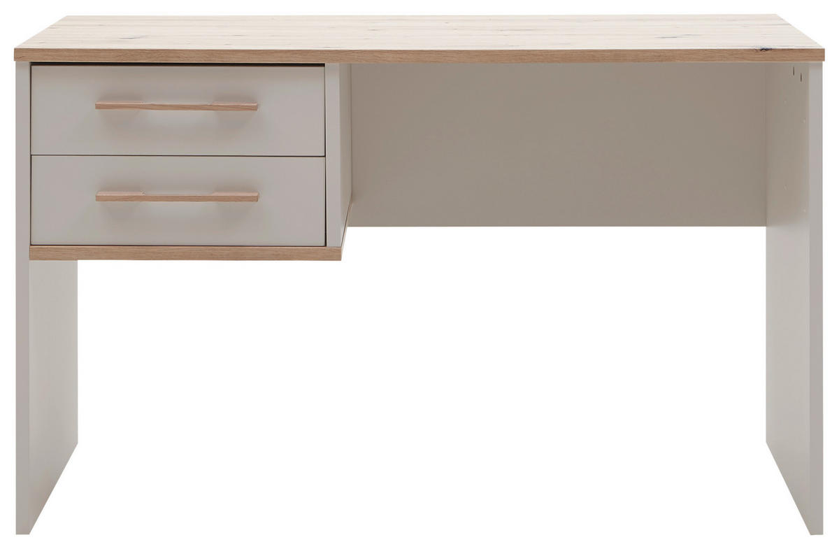 SCHREIBTISCH 125,5/65/75 cm  in Eichefarben, Hellgrau  - Eichefarben/Hellgrau, Konventionell, Holzwerkstoff (125,5/65/75cm) - Venda