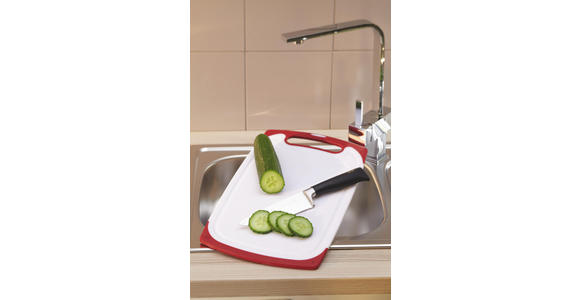 SCHNEIDEBRETT - Rot/Weiß, Basics, Kunststoff (40,5/24,5/1cm) - Homeware