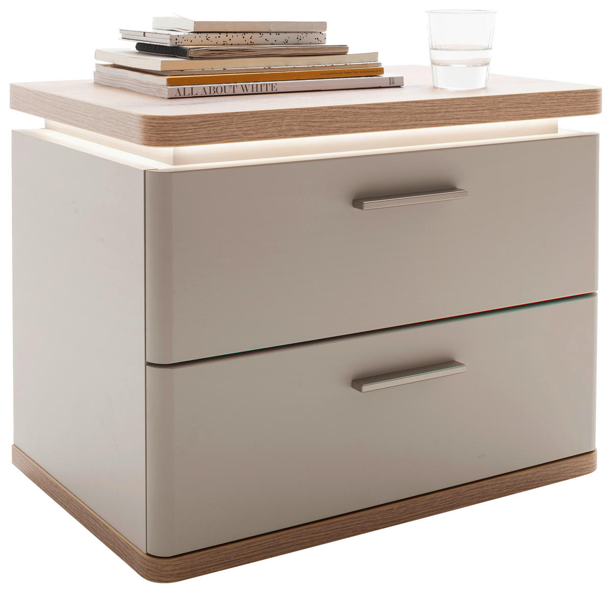 NACHTSCHRANK 60/48/41 cm  - Kaschmir/Eichefarben, Design, Holzwerkstoff/Metall (60/48/41cm) - Venda