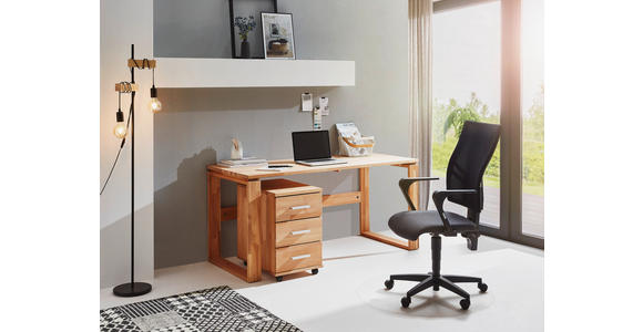 ROLLCONTAINER 40/63/60 cm  - Silberfarben/Buchefarben, Natur, Holz/Kunststoff (40/63/60cm) - Linea Natura