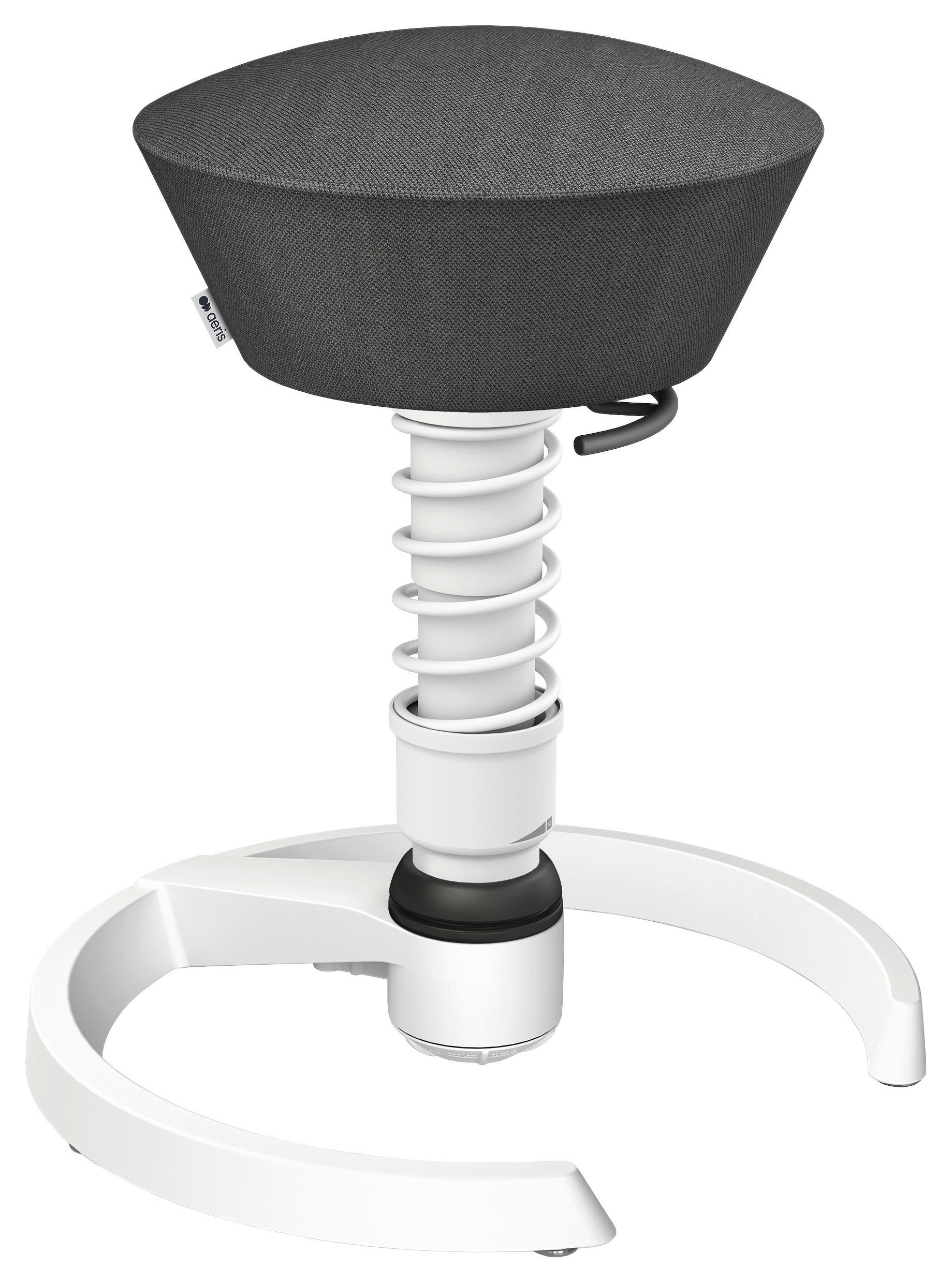 BÜROHOCKER Wollmischung mel. Weiß, Schieferfarben  - Schieferfarben/Weiß, Basics, Textil/Metall (55/45,66/55cm) - Aeris