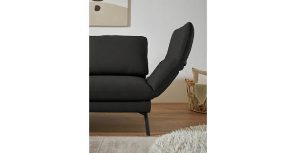 ECKSOFA  in Flachgewebe Anthrazit  175-224/255-365 cm  - Anthrazit/Schwarz, Design, Textil/Metall (175-224/255-365cm) - Dieter Knoll