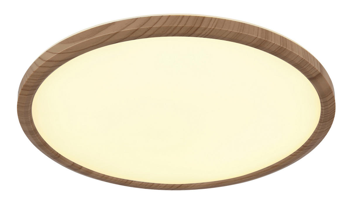 LED-DECKENLEUCHTE 18 W  29,4/2,5 cm    - Eukalyptusholzfarben, Konventionell, Kunststoff (29,4/2,5cm) - Novel