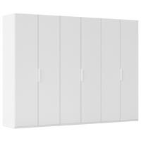 DREHTÜRENSCHRANK 301/223/61 cm,  in Weiß, 6-türig  - Weiß, Basics, Holzwerkstoff/Metall (301/223/61cm) - Novel